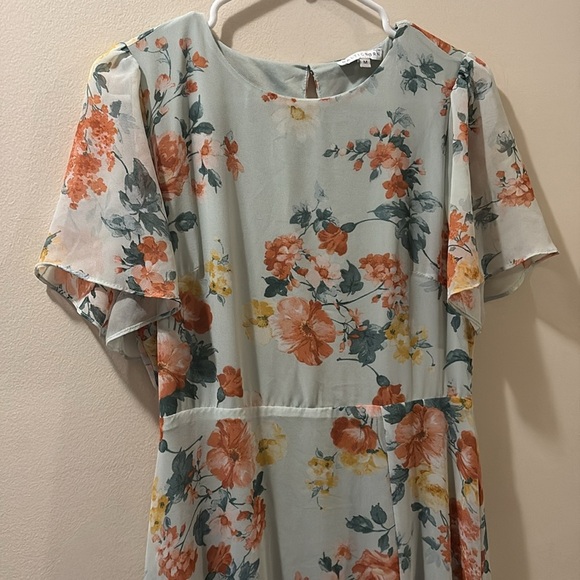 Baltic Born Pastel Floral Dress - maxi dress - front slit - flutter sleeve - med - Picture 2 of 7